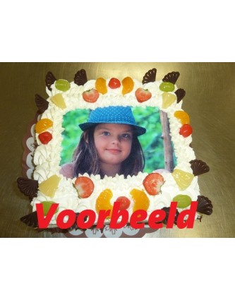 Slagroomtaart middel + foto (rond) *** 7 DAGEN LEVERTIJD *** Slagroomtaart middel + foto (rond) *** 7 DAGEN LEVERTIJD ***